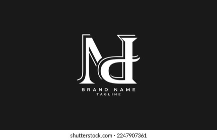 AND, ND, DN, Abstract initial monogram letter alphabet logo design