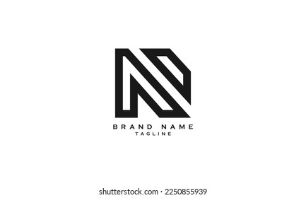 AND, ND, DN, Abstract initial monogram letter alphabet logo design