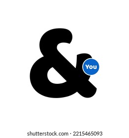 'And you' typography vector icon. 'And you' brand name symbol.