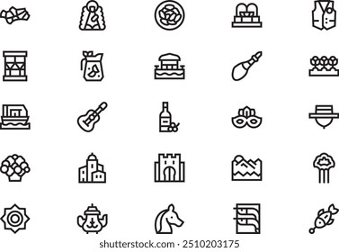 Andalucia icons collection is a vector illustration with editable stroke.