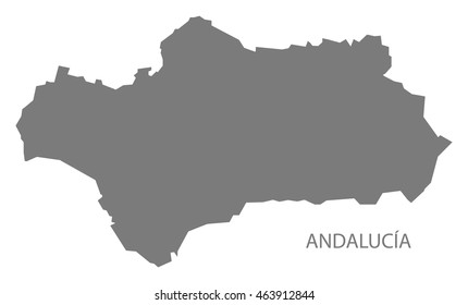 Andalucia Spain Map In Grey