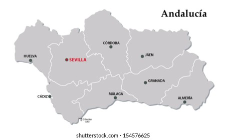 andalusia administrative map