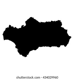 Andalusia black map on white background vector