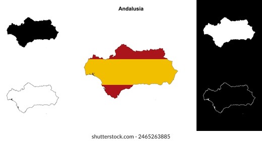 Andalusien-leere Umrisskarte