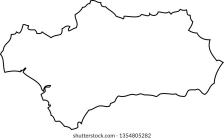 Andalusia. Map region of Spain.