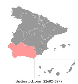 Andalusia map, Spain region. Vector illustration.