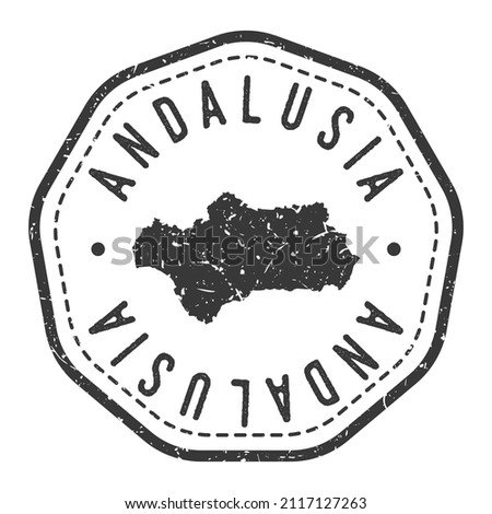 Andalusia, Spain Map Stamp Retro Postmark. Silhouette Postal Passport. Seal Round Vector Icon. Badge Vintage Postage Design.
