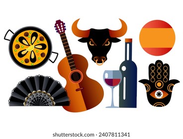 andalusian culture signs and icons, flamenco, corrida svg