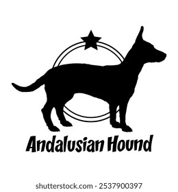 Andalusian Hound dog silhouette,  dog, dog breeds, logo, vector, silhouette, logo design, animal, illustration, icon, sign, design, black,  symbol, pet