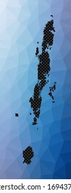 Andaman Islands geometric map. Stencil shape of Andaman Islands in low poly style. Charming island vector illustration.