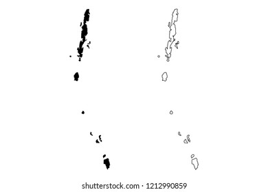 Andaman and Nicobar Islands (States and union territories of India, Federated states, Republic of India) map vector illustration, scribble sketch Andaman and Nicobar Islands map