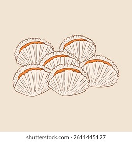 Andara Shell Animal Flat Design Cartoon Illustration