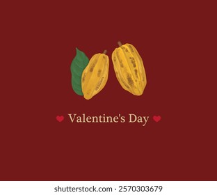 and-drawn cacao illustration banner that can be used for Valentine's Day