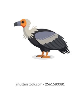 
Andean Condor Bird isolated flat vector illustration on white background