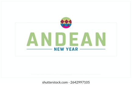 Andean New Year design on white background, Typographic Design of Andean New Year, Vector Design of Andean New Year, Andean New Year