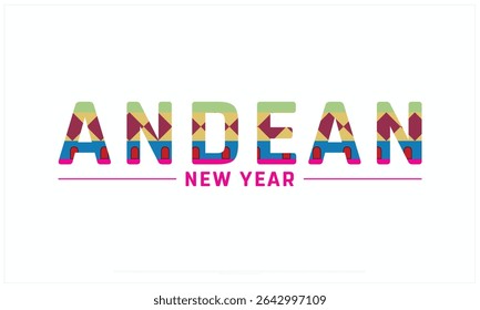 Andean New Year design on white background, Typographic Design of Andean New Year, Vector Design of Andean New Year, Andean New Year