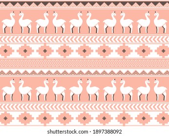Andean style ethnic pattern material