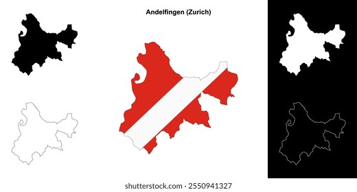 Conjunto de mapa de esquema en blanco de Andelfingen