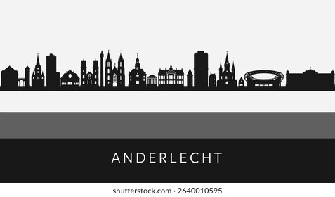 Anderlecht Skyline Belgium Cityscape Minimalist City.