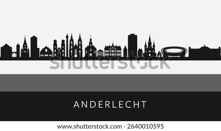 Anderlecht Skyline Belgium Cityscape Minimalist City.