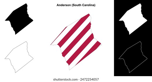 Anderson County (South Carolina) outline map set
