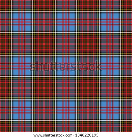 Anderson's Modern Tartan.  Tartan imitation for prints on fabric and clothing, interior decoration, Scottish-style websites. Seamless pattern. Frequent weave 