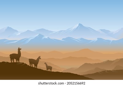 Andes Mountain Range Landscape Background, Natural Scenery and Environment View