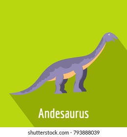 Andesaurus icon. Flat illustration of andesaurus vector icon for web.
