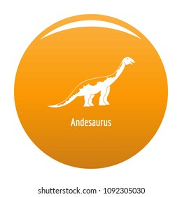 Andesaurus icon. Simple illustration of andesaurus vector icon for any design orange