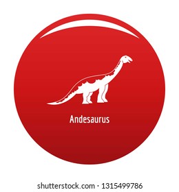 Andesaurus icon. Simple illustration of andesaurus vector icon for any design red