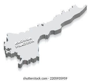 Andhra Pradesh 3d map, state of India