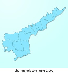 Andhra Pradesh blue map on degraded background vector