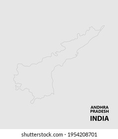 Andhra Pradesh India Map Vector Outline Stock Vector (Royalty Free ...