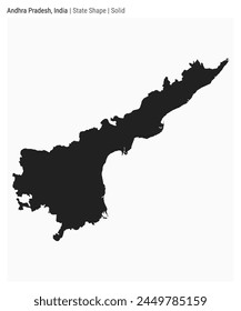 Andhra Pradesh, India. Mapa de Vector simple. Forma Estado. Estilo sólido. Frontera de Andhra Pradesh. Ilustración vectorial.