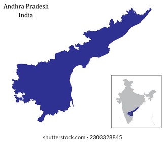 Andhra Pradesh Map isolated on thw white