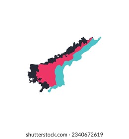 Andhra Pradesh Map - World Map International vector template. India region silhouette vector illustration