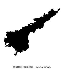 Andhra Pradesh state map, administrative division of India. Vector illustration.