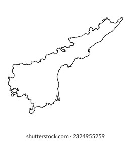 Andhra Pradesh state map, administrative division of India. Vector illustration.