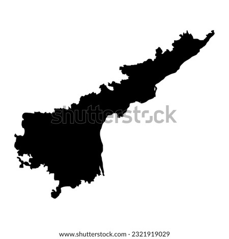 Andhra Pradesh state map, administrative division of India. Vector illustration.