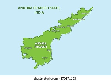 Andhra Pradesh State Map India Country Stock Vector (Royalty Free ...