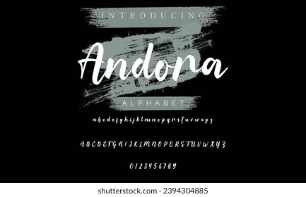 Andora BRUSH Signature Font Calligraphy Logotype Script Brush Font Type Font lettering handwritten