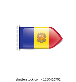 Andora flag, vector illustration on a white background