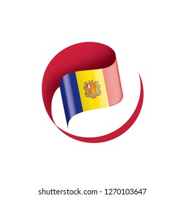 Andora flag, vector illustration on a white background