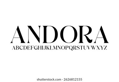 Andora Font – Uppercase Letters, Numbers, and Symbols | Clean Isolated Vector Typography