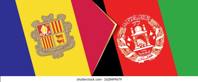 Andorra and Afghanistan flags, two vector flags symbol of relationship or confrontation.