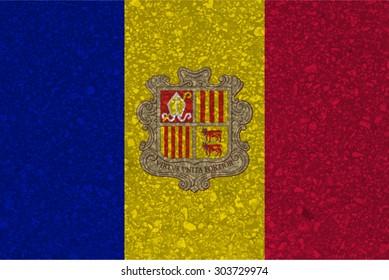 Andorra, Andorran flag with grunge texture.Vector template
