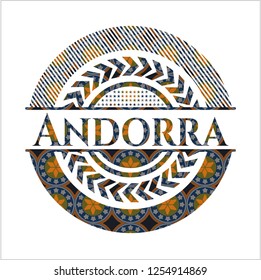 Andorra arabesque emblem. arabic decoration.
