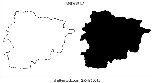 Andorra Blank Map, Andorra Map Outline Vector Images