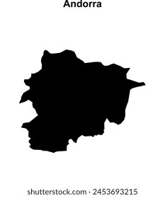 Andorra blank outline vector map