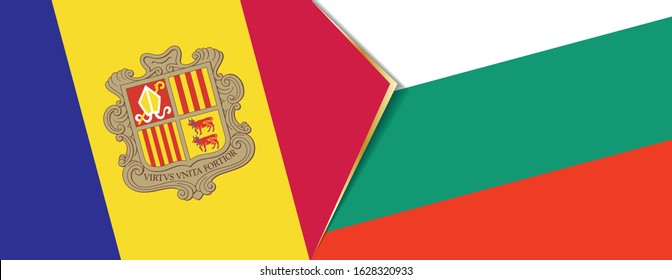 Andorra and Bulgaria flags, two vector flags symbol of relationship or confrontation.